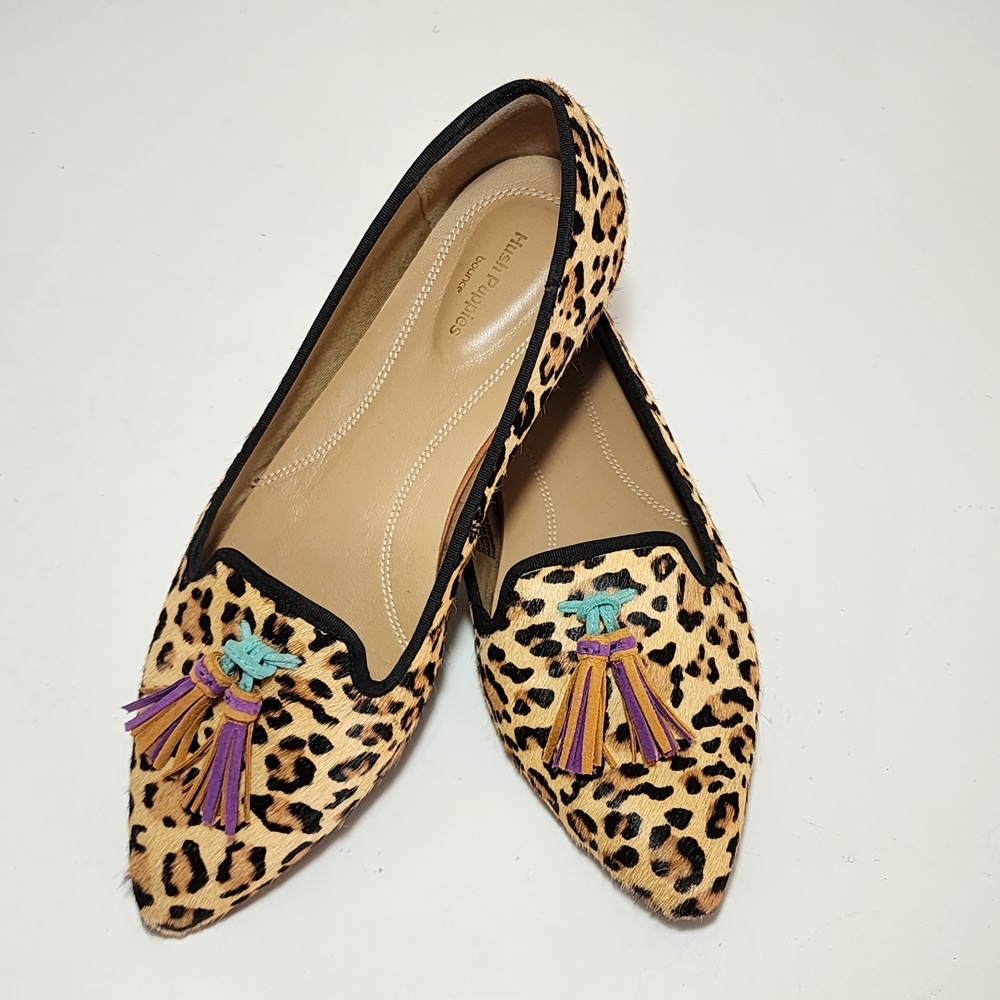 Hush Puppies Animal Print Flats with Multicolor Tassels